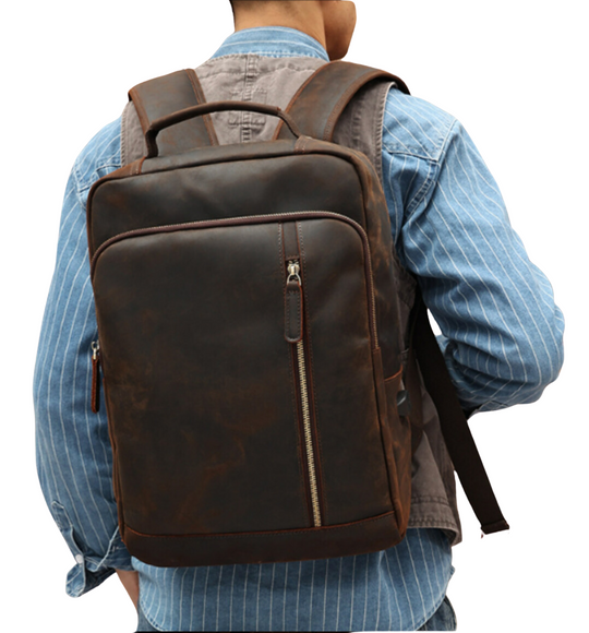 Crazy Horse Leather Backpack | PORTLY