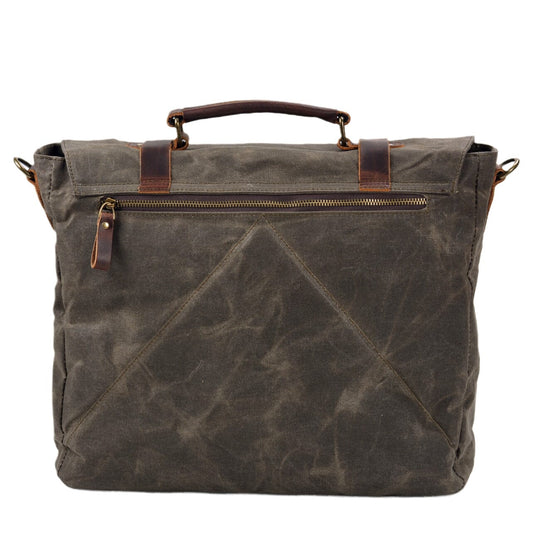 Canvas and Leather Messenger Bag | BRUGES