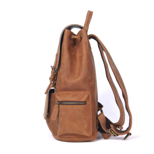 Leather Drawstring Backpack | FLAM