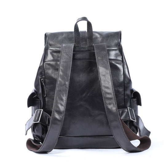 Small Black Leather Backpack | BODO