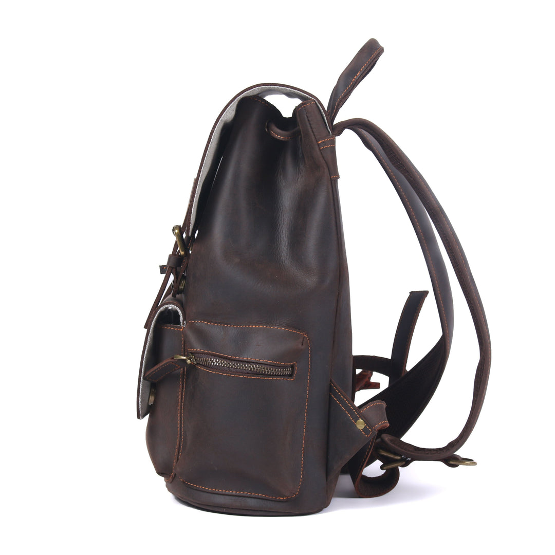 Leather Drawstring Backpack | FLAM