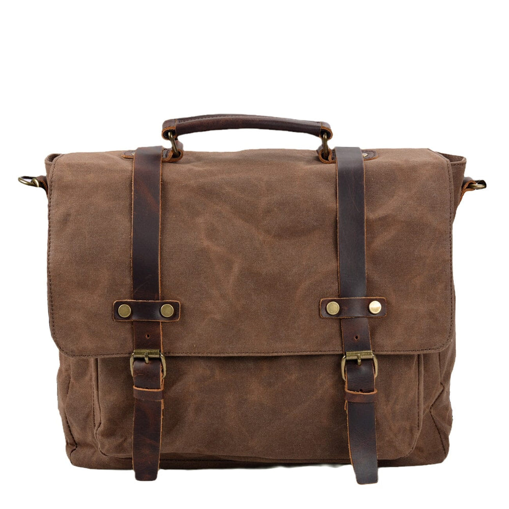 Canvas and Leather Messenger Bag | BRUGES