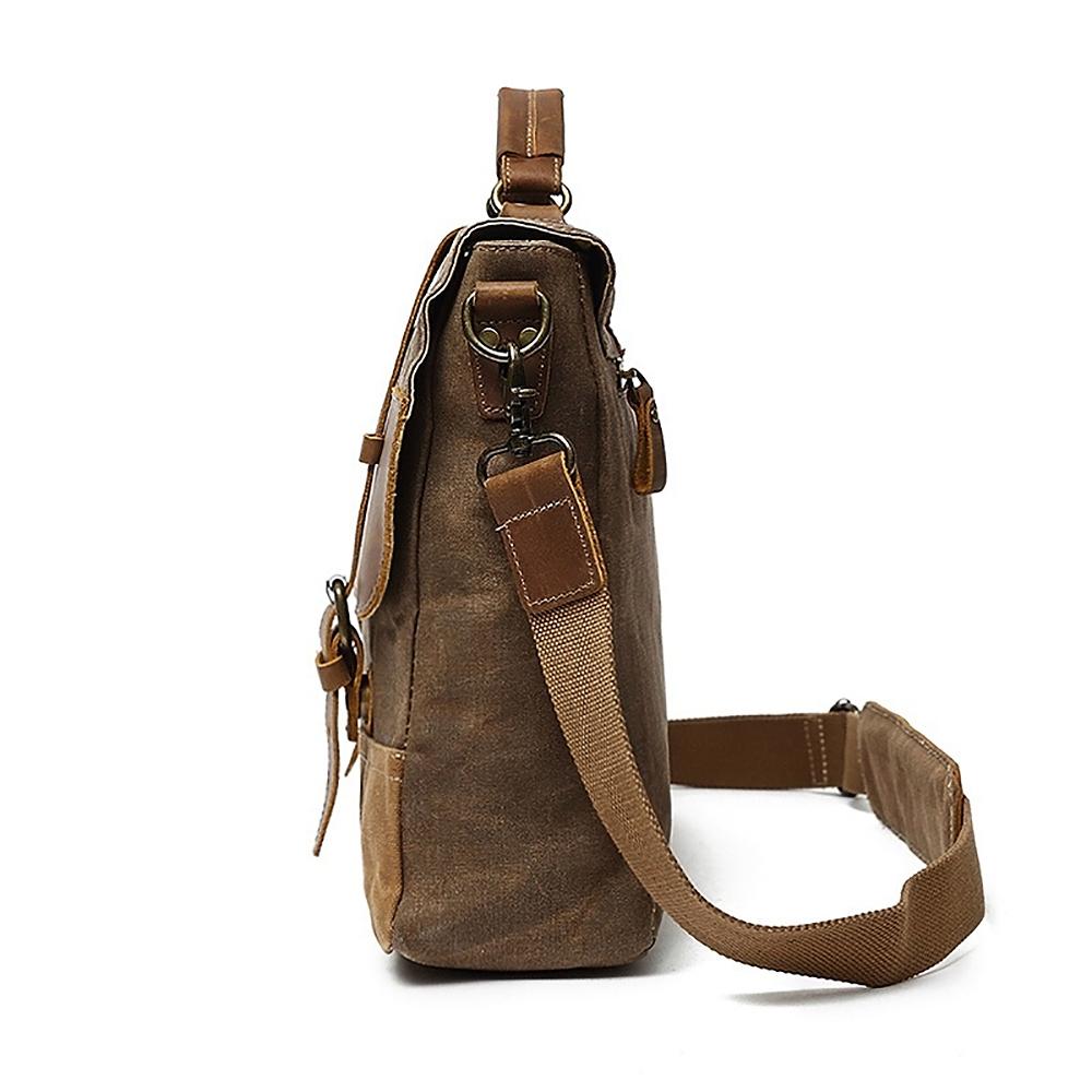 Waxed Canvas Messenger Bag | MOKALO