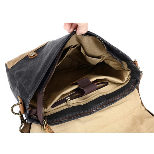 Waxed Canvas Messenger Bag | MOKALO