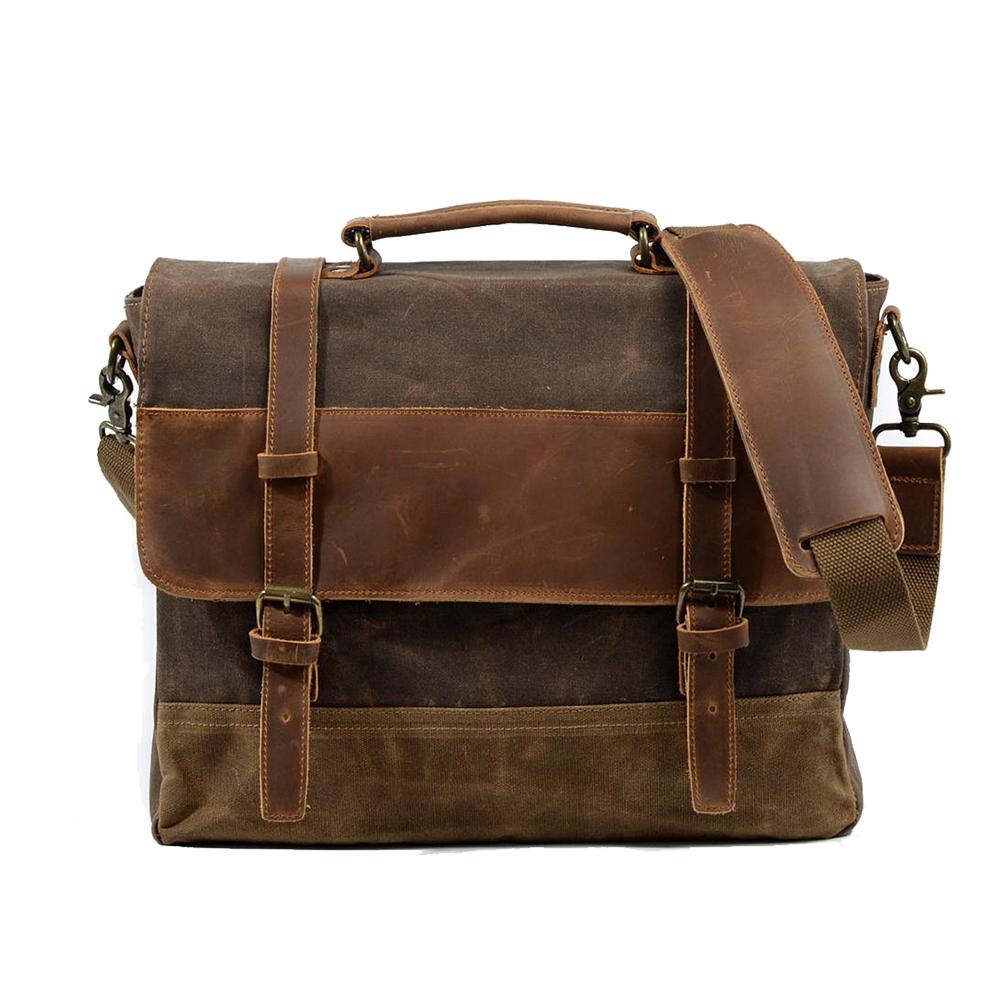 Waxed Canvas Messenger Bag | MOKALO