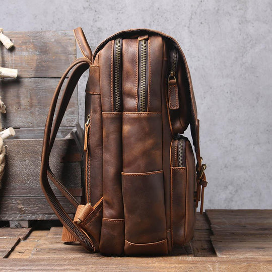 Brown Leather Rucksack | BIEFELD