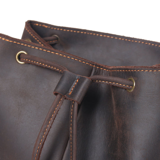 Leather Drawstring Backpack | FLAM