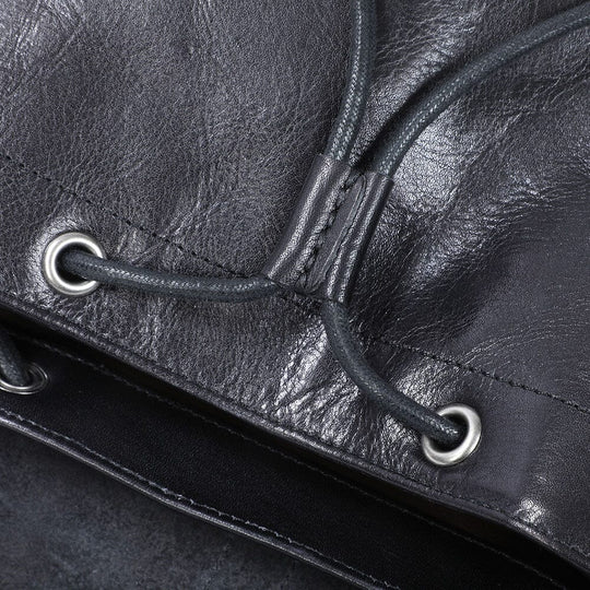 Small Black Leather Backpack | BODO