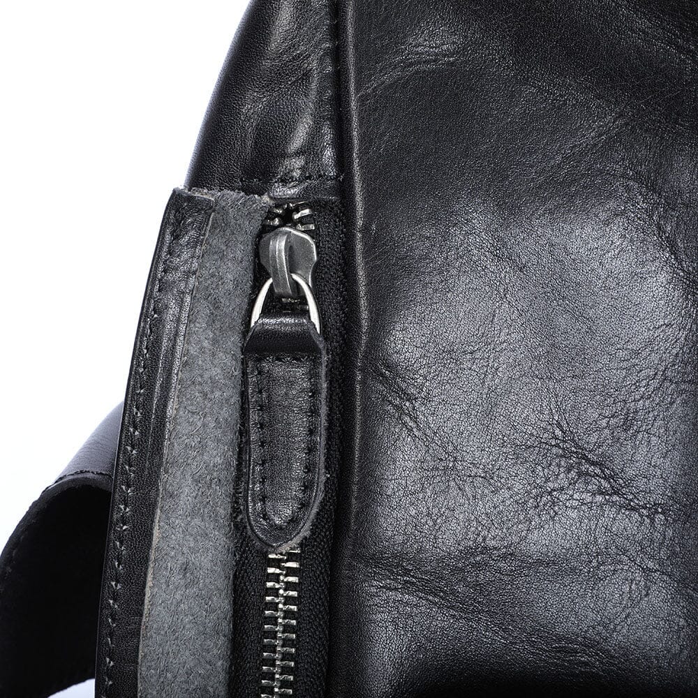 Small Black Leather Backpack | BODO