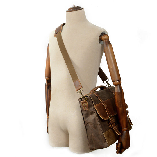 Waxed Canvas Messenger Bag | MOKALO